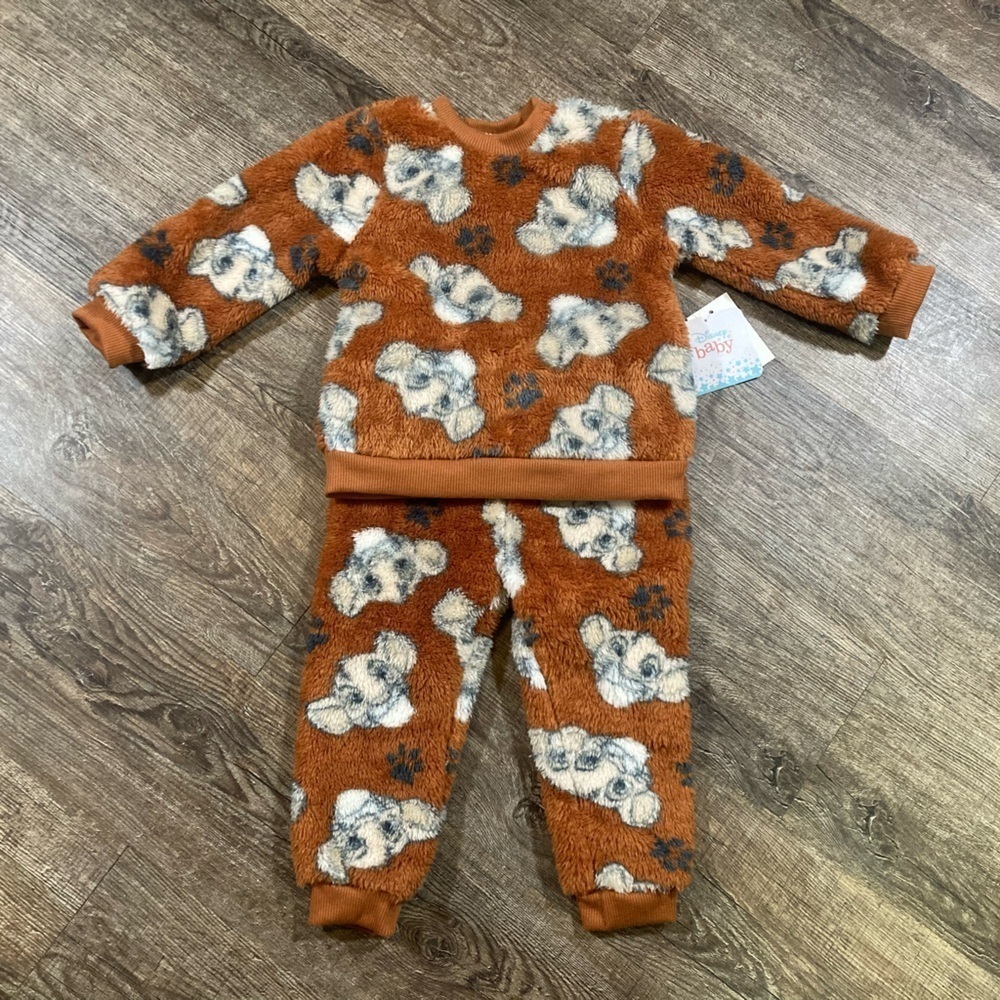 New Disney Baby The Lion King Sherpa Fleece Sweatshirt Pants Set Size 18 Months